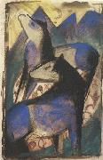 Two Blue Horses (mk34) Franz Marc